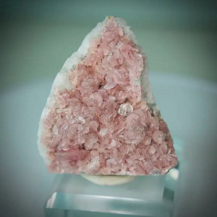[BUNJANG] Flower-form Rhodochrosite &amp; Quartz Miniature Mineral Specimen / 플라워형 능망간석