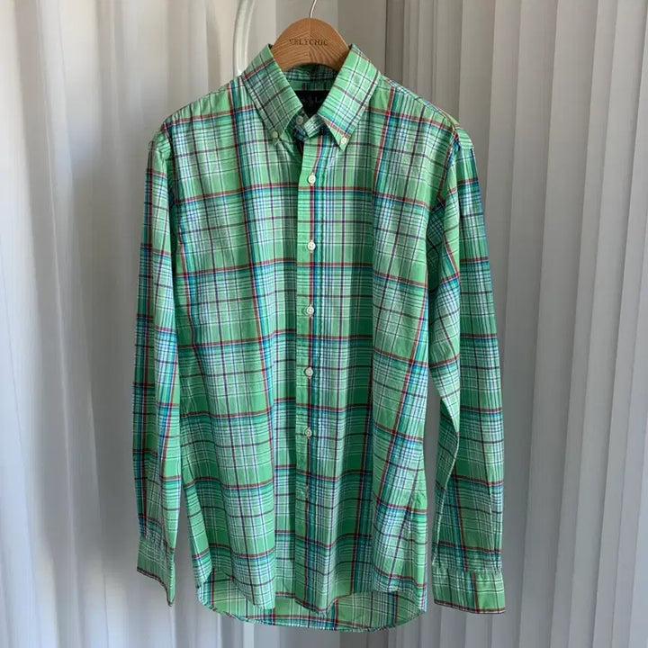 [BUNJANG] Polo Ralph Lauren Custom Fit Checkered Shirt - Green, Size S (New with Minor Stains) / 폴로 랄프로렌 커스텀핏 체크 셔츠 [새상품]