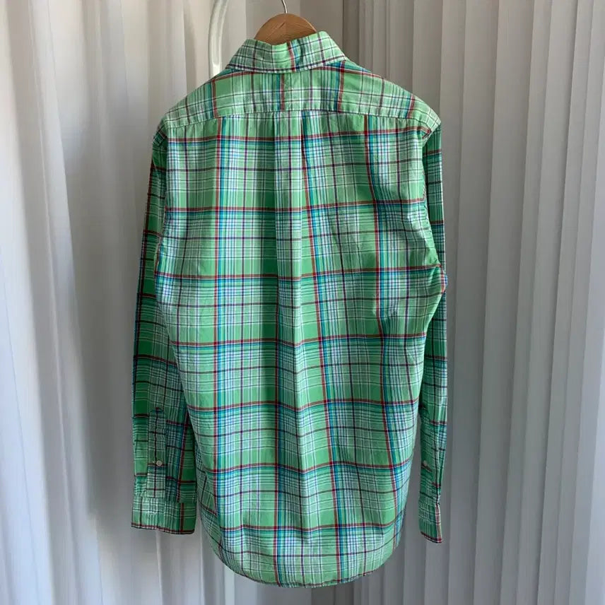 [BUNJANG] Polo Ralph Lauren Custom Fit Checkered Shirt - Green, Size S (New with Minor Stains) / 폴로 랄프로렌 커스텀핏 체크 셔츠 [새상품]