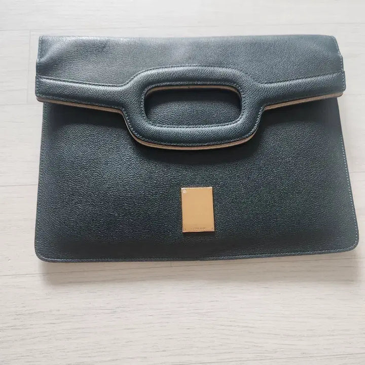 [BUNJANG] Couronne Black Leather Clutch Bag / [COURONNE] 쿠론 블랙 가죽 클러치 백
