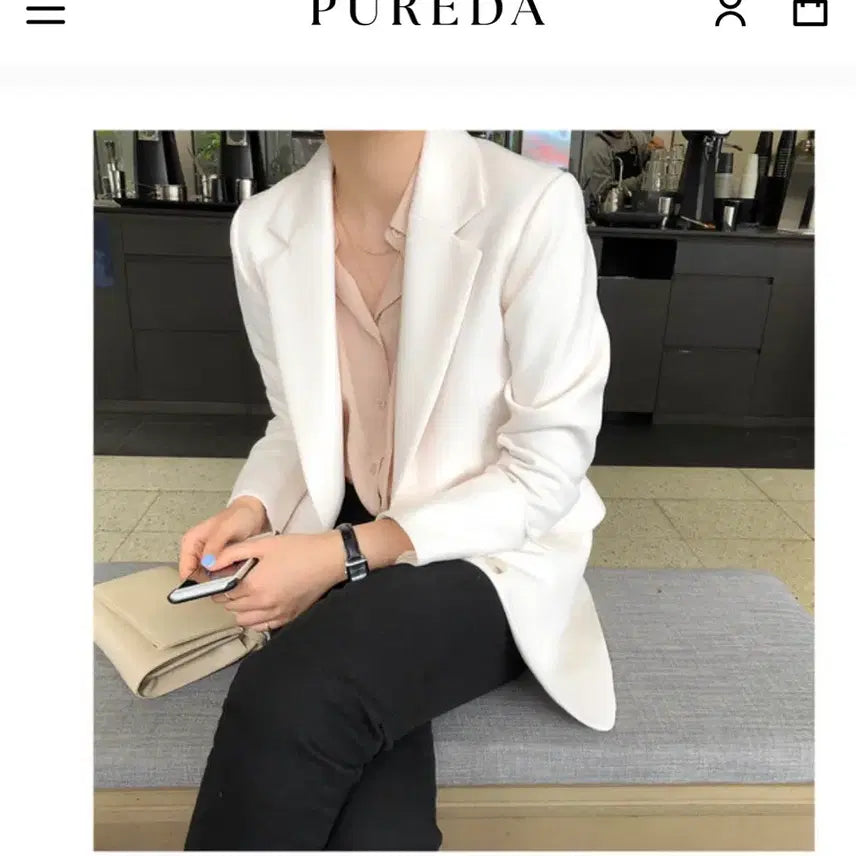 [BUNJANG] Pureda Celine Single Jacket Ivory Size 1 / 퓨어다 셀린 싱글 자켓 아이보리 1사이즈