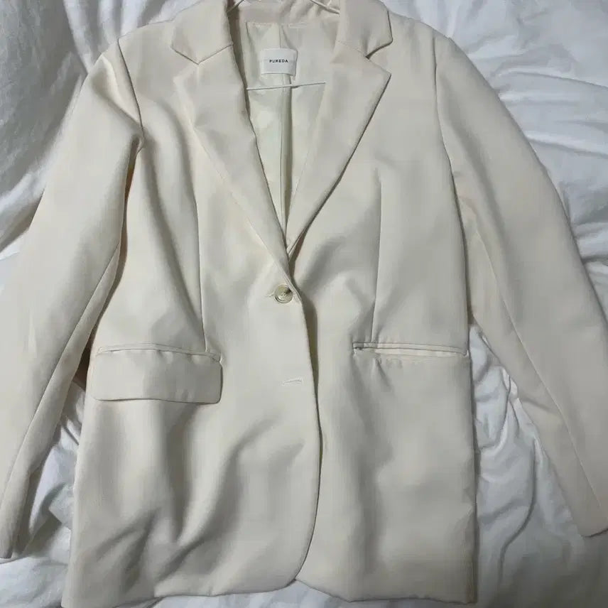 [BUNJANG] Pureda Celine Single Jacket Ivory Size 1 / 퓨어다 셀린 싱글 자켓 아이보리 1사이즈
