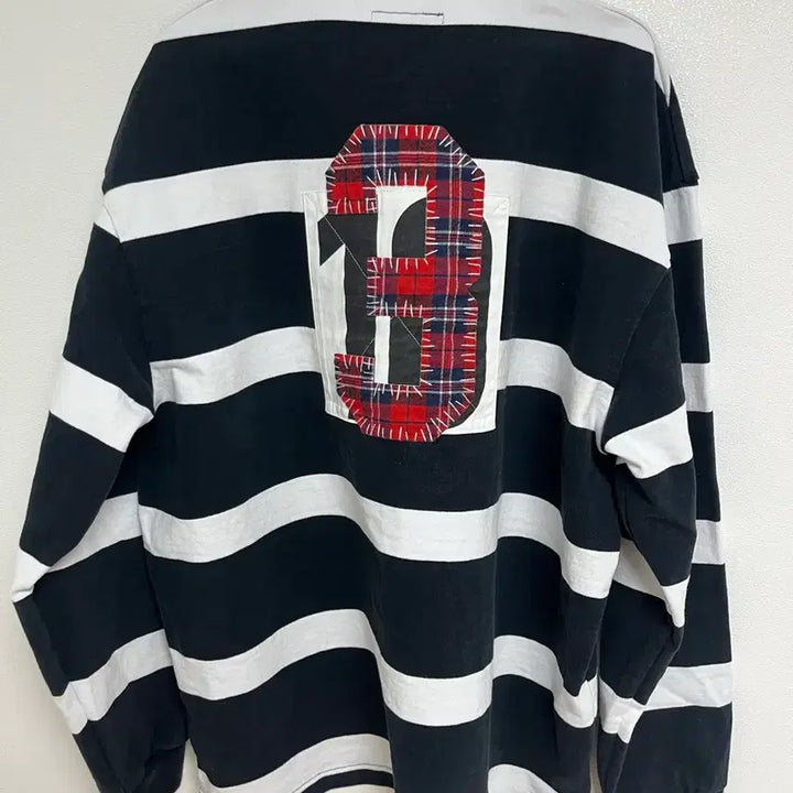 [SOLD OUT] (XL) 슈프림 스트라이프 럭비 블랙 - 25FW