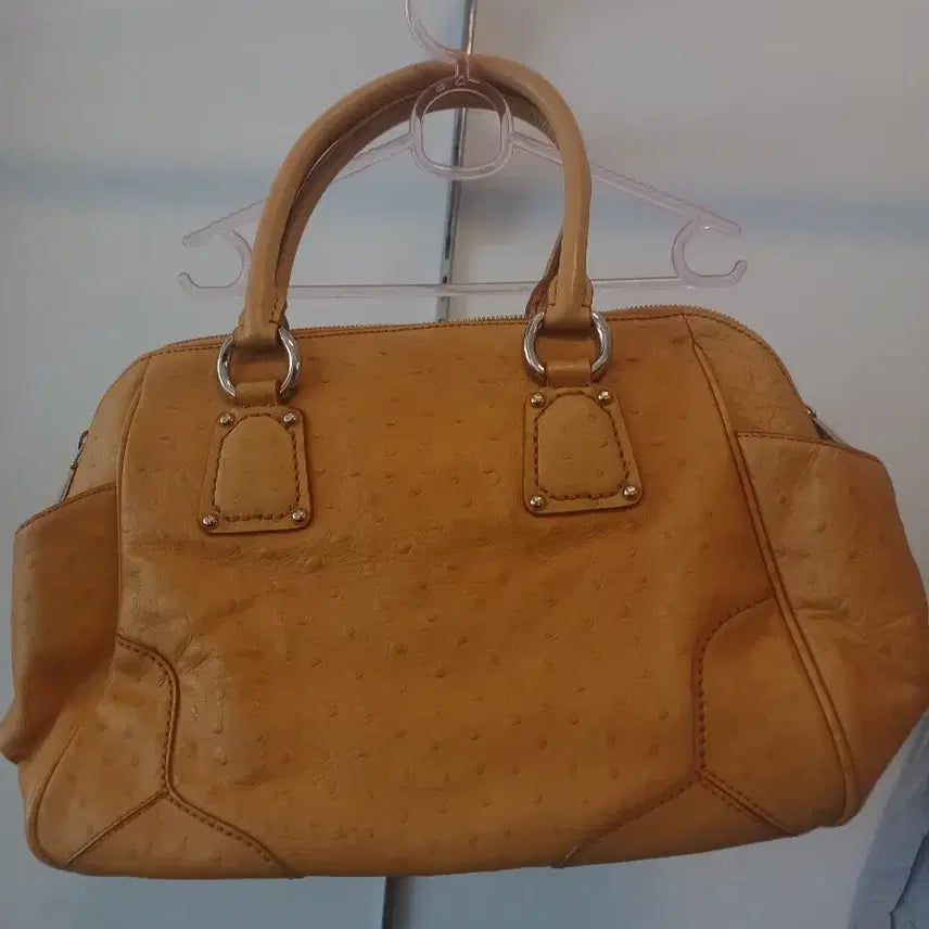 [BUNJANG] Daks Yellow Ostrich Leather Tote Bag / 닥스 옐로우 오스트리치 가죽 토트백