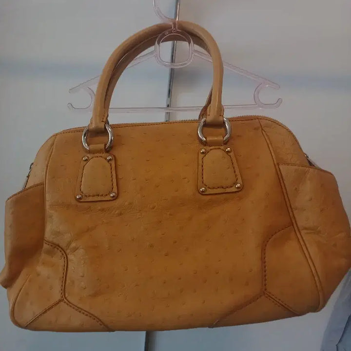 [BUNJANG] Daks Yellow Ostrich Leather Tote Bag / 닥스 옐로우 오스트리치 가죽 토트백