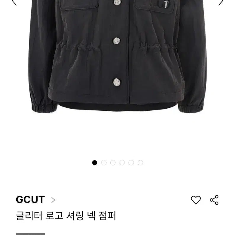 [BUNJANG] JIGOTT Glitter Logo Shirring Neck Spring/Transitional Jumper Black / 지컷 글리터 로고 셔링넥 봄 간절기 점퍼