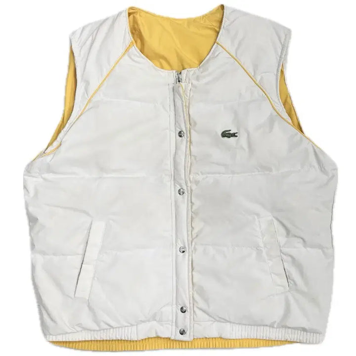 [BUNJANG] Lacoste Reversible White Padded Vest L / 라코스테 리버시블 화이트 패딩조끼 100 L 베스트