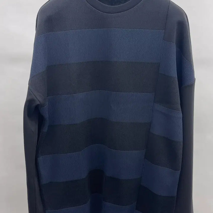 [BUNJANG] System Homme Striped Mix Oversized Long Sleeve T-Shirt / 시스템옴므 니트라이크 스트라이프 믹스 오버핏 긴팔티