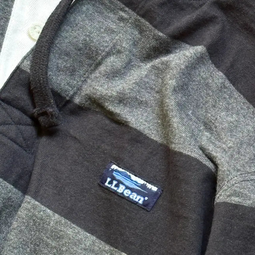[BUNJANG] LLBean Stripe Rugby Hoodie / 엘엘빈 스트라이프 럭비 후드