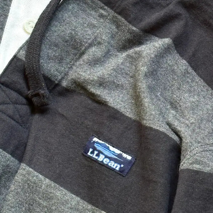 [BUNJANG] LLBean Stripe Rugby Hoodie / 엘엘빈 스트라이프 럭비 후드