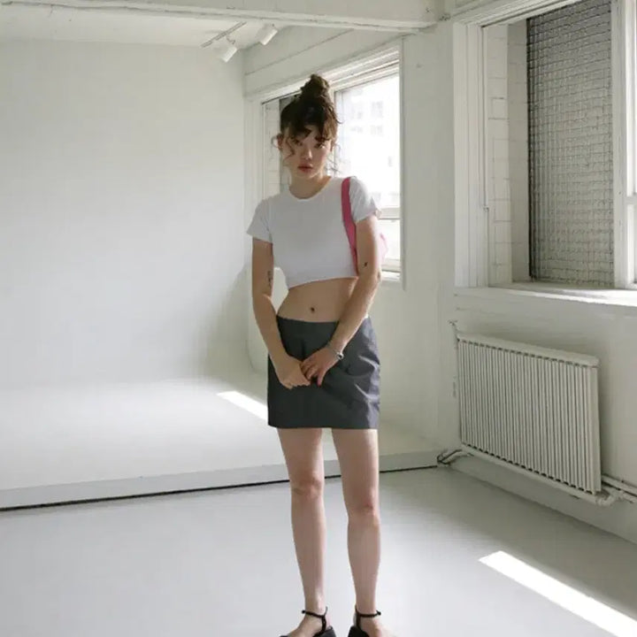 [BUNJANG] Freckle Made Low Rise Glossy Skirt / 프레클 메이드 로우 라이즈 글로시 스커트