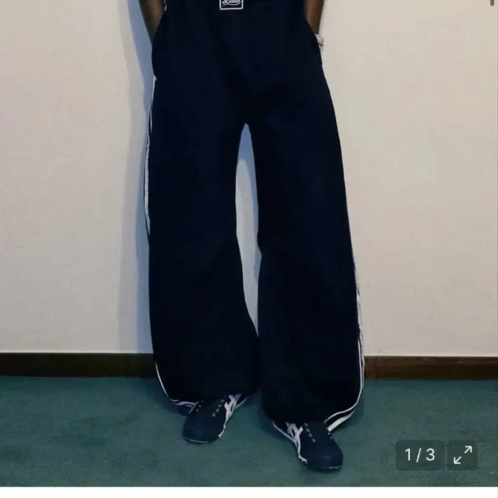 [BUNJANG] Bad Blood Billy 2 Way Curved Jogger Trousers Navy XS / 배드블러드 빌리 2 Way 커브드 조거 트라우져 네이비 xs