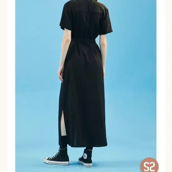 [BUNJANG] Manavis7 Linen Shirt Dress Black Free Size / 린넨 셔츠 원피스 택달린 새상품