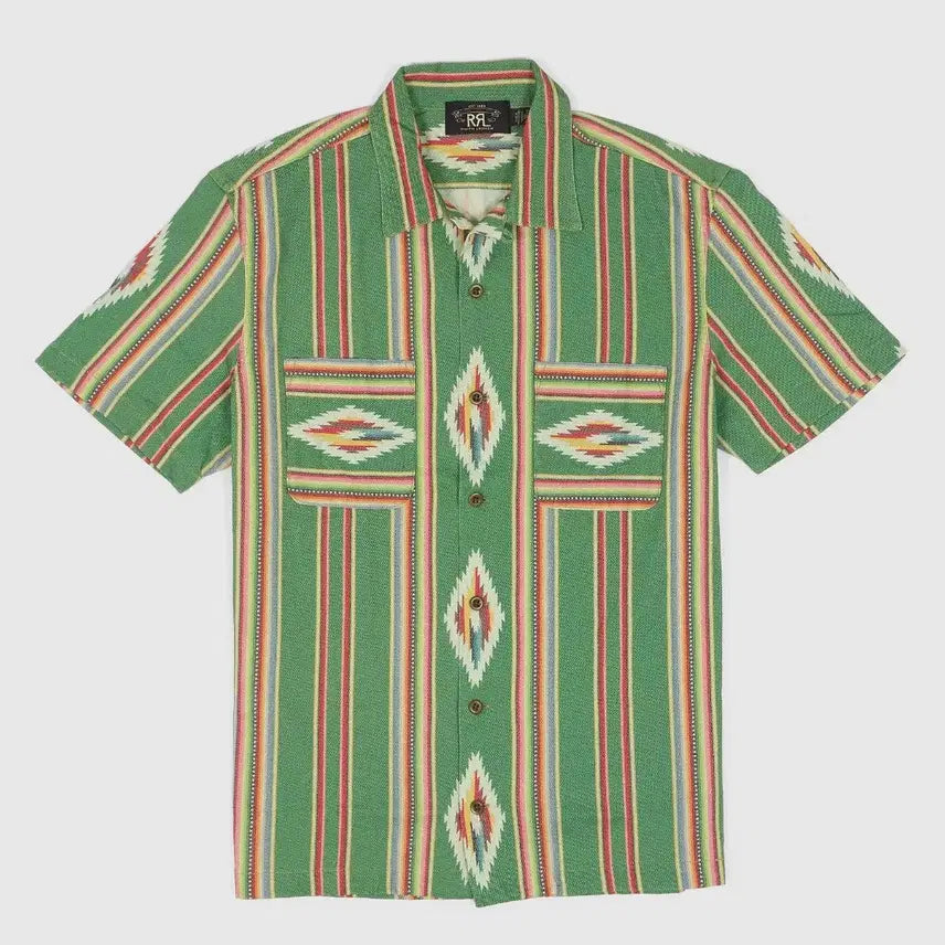 [BUNJANG] RRL Navajo Jersey Camp Short Sleeve Shirt / L RRL 나바호 저지 캠프 반팔 셔츠 치마요