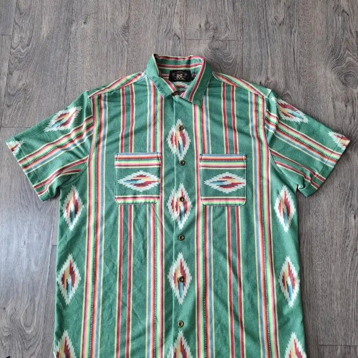 [BUNJANG] RRL Navajo Jersey Camp Short Sleeve Shirt / L RRL 나바호 저지 캠프 반팔 셔츠 치마요