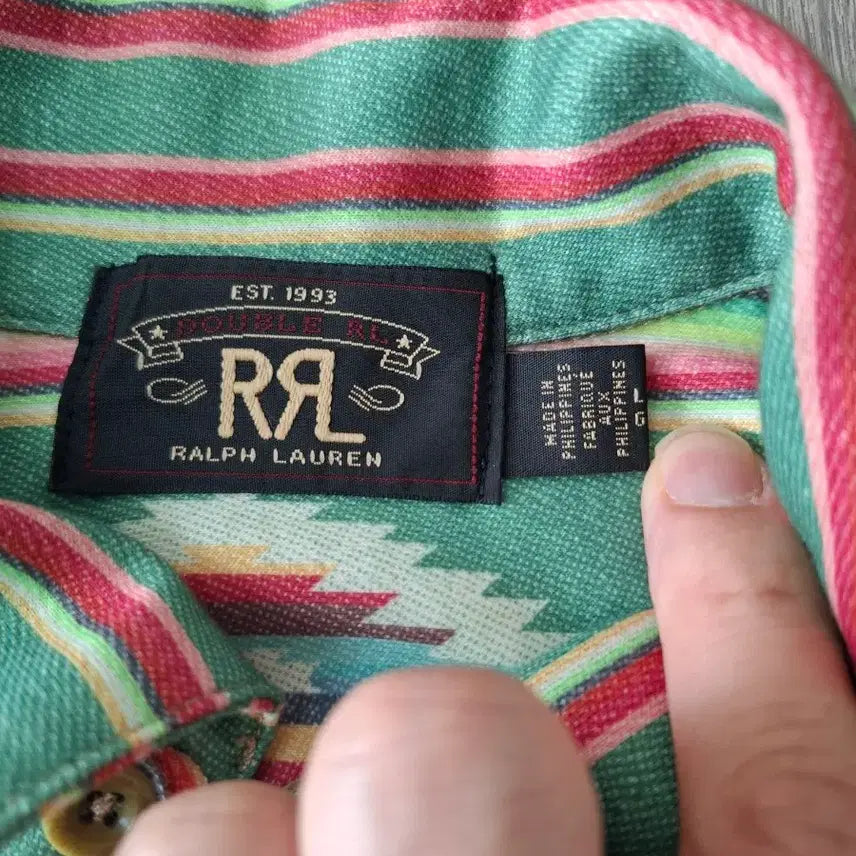 [BUNJANG] RRL Navajo Jersey Camp Short Sleeve Shirt / L RRL 나바호 저지 캠프 반팔 셔츠 치마요