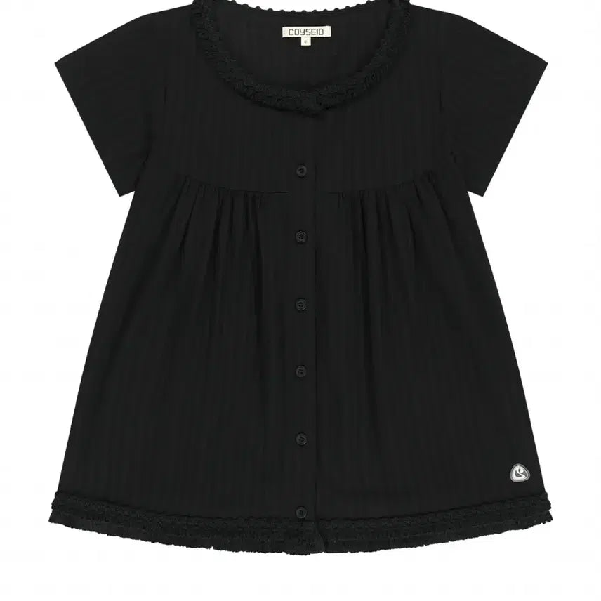 [BUNJANG] Koiseio Fringe Shirring Blouse Black Size 2 / 새상품) 코이세이오 프린지 셔링 블라우스 블랙 2