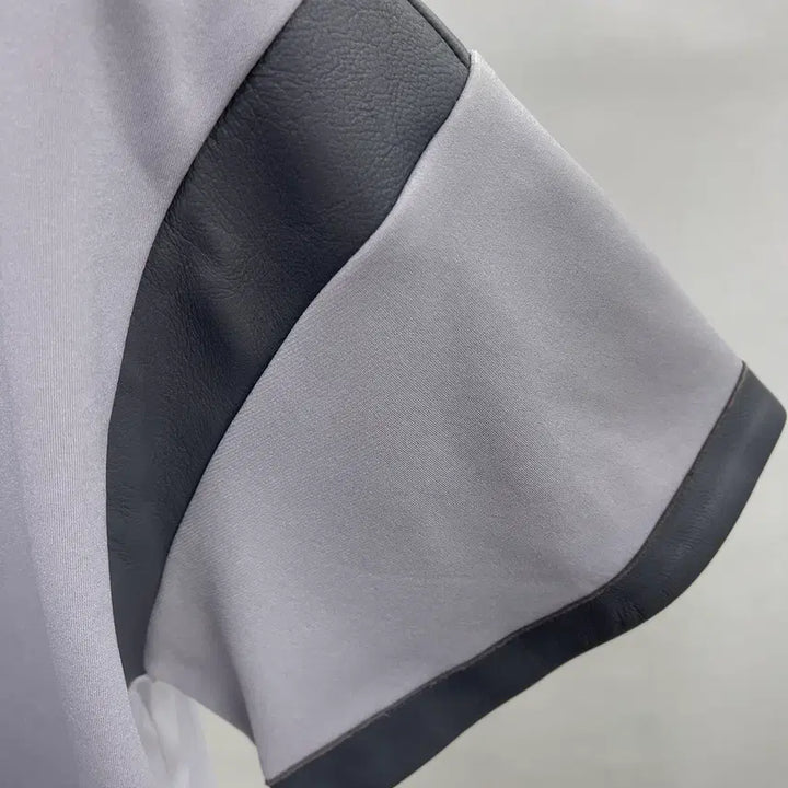 [BUNJANG] General Idea Leather Mix Oversized Short Sleeve T-Shirt / 제너럴 아이디어 오버핏반팔티