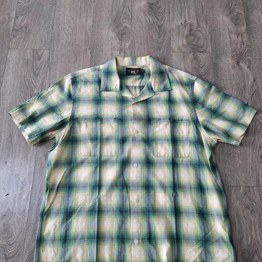 [BUNJANG] RRL Double RL Dobby Plaid Camp Short Sleeve Shirt L / L RRL 더블알엘 도비 플래드 캠프 체크 반팔 셔츠