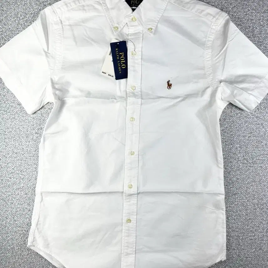 [BUNJANG] Polo Ralph Lauren Oxford Short Sleeve Shirt - White / 정품 폴로 랄프로렌 옥스포드 반팔 셔츠