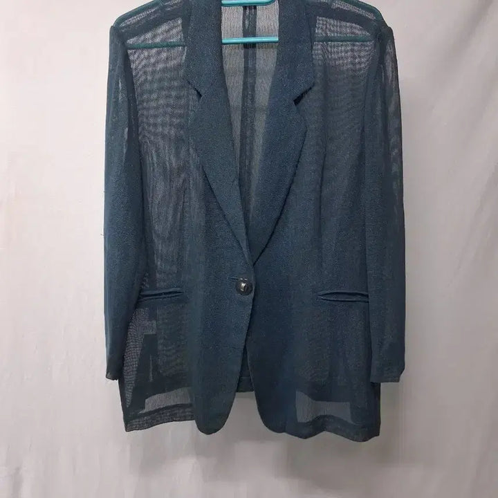 [BUNJANG] See-Through Linen Jacket Emerald Size 77 / 시스루 린넨 자켓 에메랄드 77