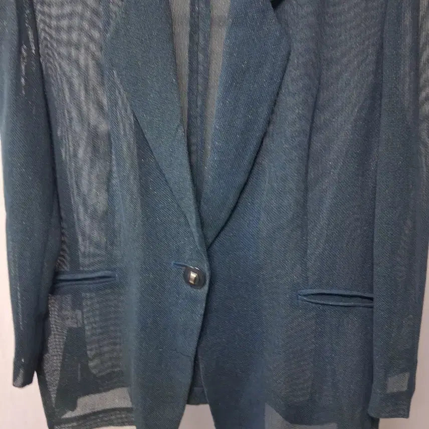 [BUNJANG] See-Through Linen Jacket Emerald Size 77 / 시스루 린넨 자켓 에메랄드 77
