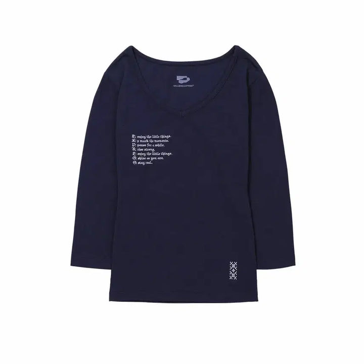 [BUNJANG] Wellbeing Express V-Neck 3/4 Sleeve Top Navy / 새상품) 웰빙익스프레스 V neck 3/4 Sleeve / Navy