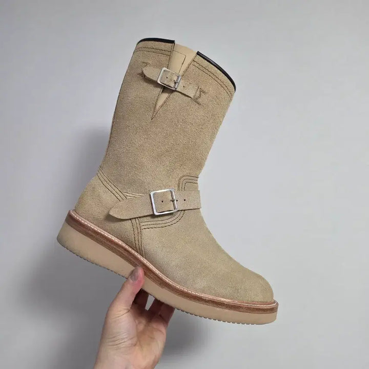 [BUNJANG] Mushmans Engineer Boots Sand Beige Roughout Leather 280 / 머쉬맨 엔지니어 부츠 샌드 베이지 러프아웃 280