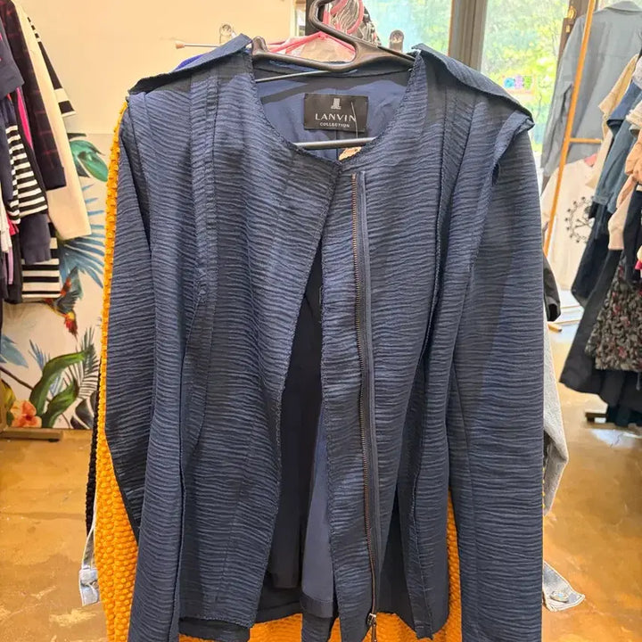[BUNJANG] Hansem LANVIN Navy Blouson Jacket / 한섬 LANVIN 랑방 블루종 자켓