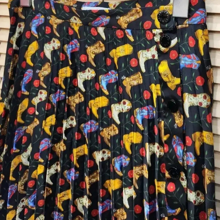 [BUNJANG] Sandro Palma Print Pleated Midi Skirt / 산드로 팔마프린트 플리츠스커트