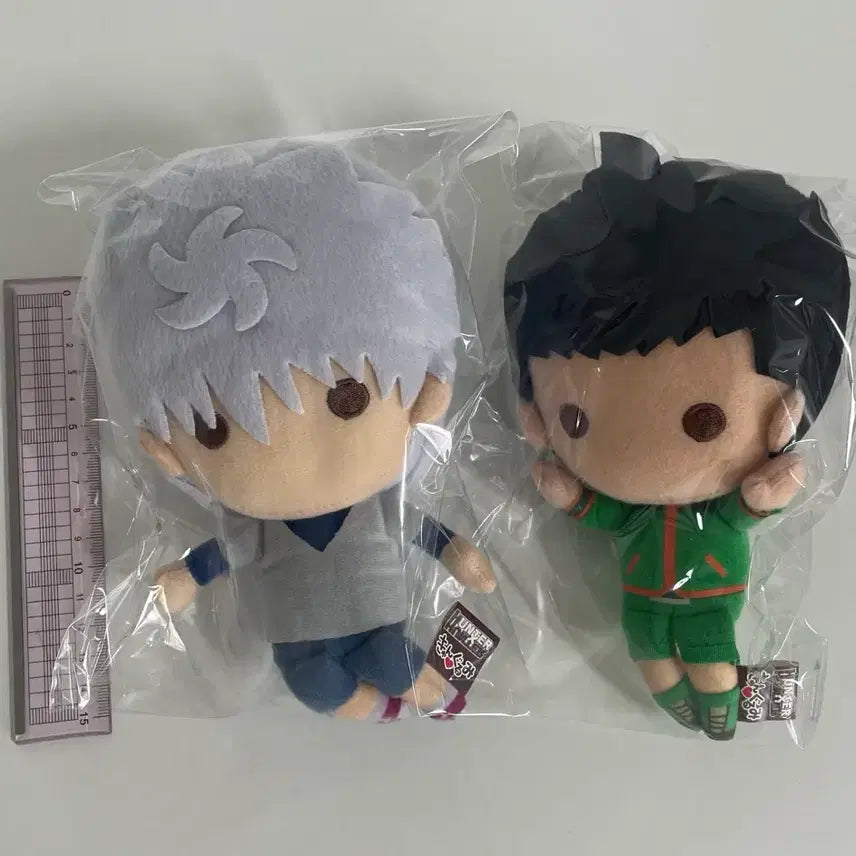 [BUNJANG] Hunter x Hunter Gon &amp; Killua Classic Ku Ji Plush Set / 헌터헌터 헌헌 곤, 키르아 고전쿠지 누이 세트판매