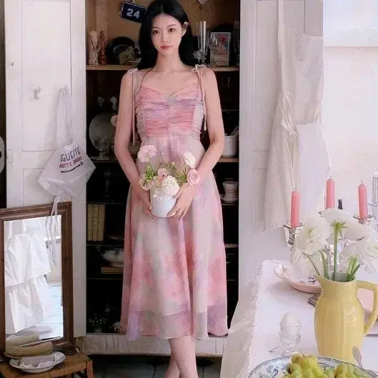 [BUNJANG] MilkCocoa Watercolor Long Dress / 새상품) 밀크코코아 수채화 롱원피스