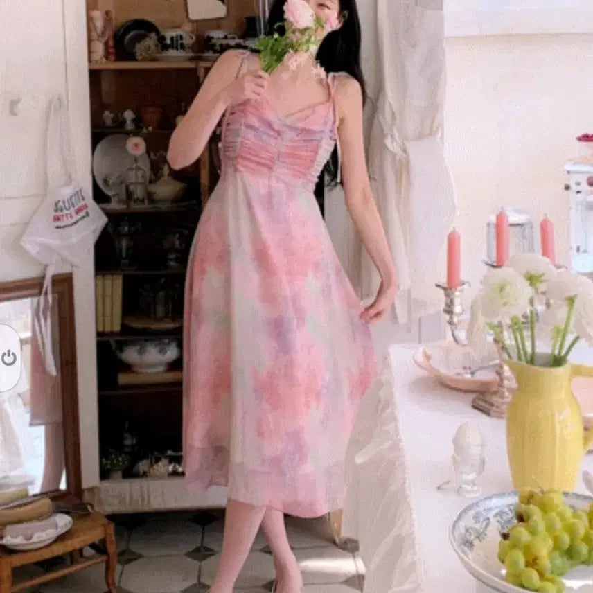 [BUNJANG] MilkCocoa Watercolor Long Dress / 새상품) 밀크코코아 수채화 롱원피스