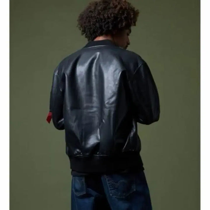 [BUNJANG] Alpha Industries Vegan Leather MA-1 Bomber Jacket / 알파인더스트리 비건 레더 마원 점퍼
