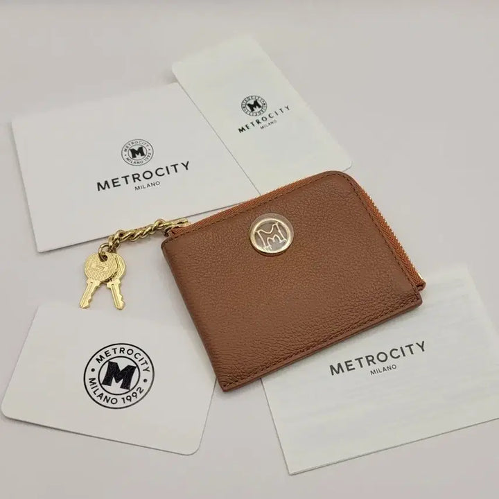[BUNJANG] Metrociti Brown Leather Cardholder / 메트로시티 (새상품) 브라운 가죽 카드지갑