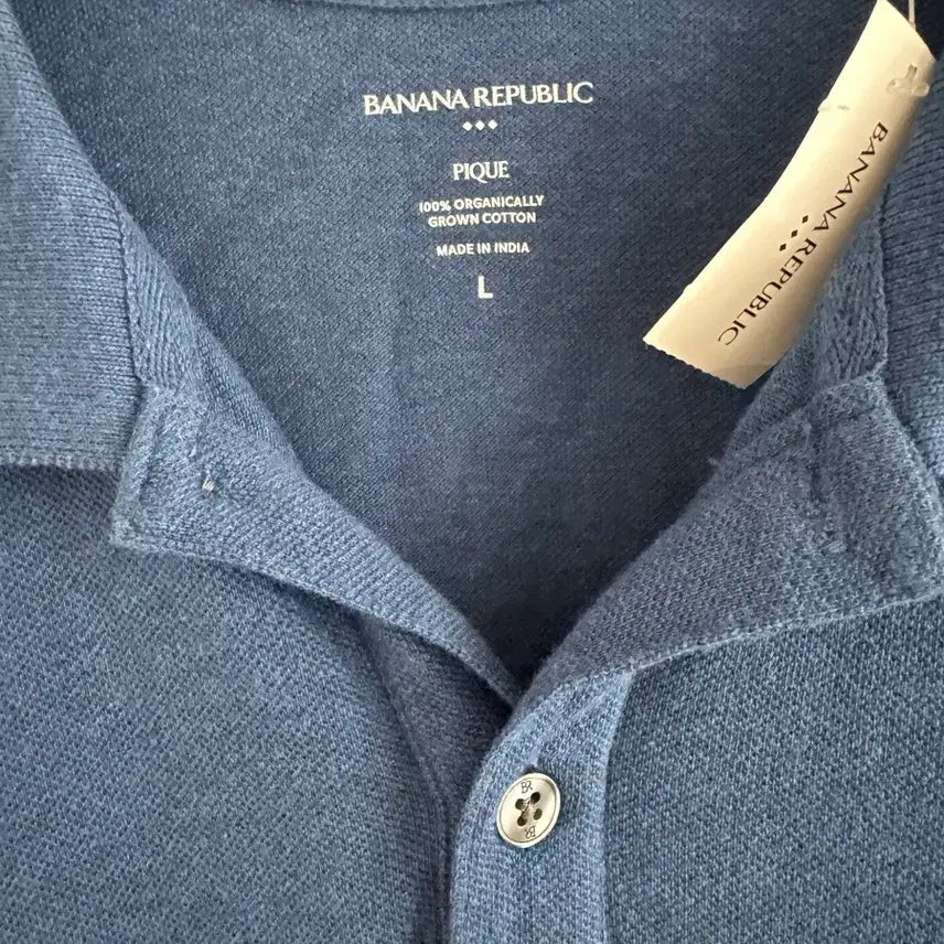 [BUNJANG] Banana Republic Pique Polo Shirt L Navy / 바나나리퍼블릭 피케 카라티 L 네이비 새상품