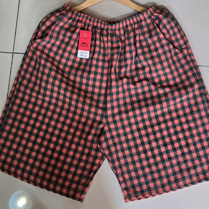 [BUNJANG] Pink/Blue Checkered 5-Length Shorts / 핑크/블루 체크무늬 반바지 5부