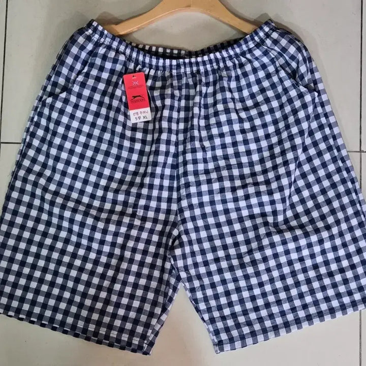 [BUNJANG] Pink/Blue Checkered 5-Length Shorts / 핑크/블루 체크무늬 반바지 5부