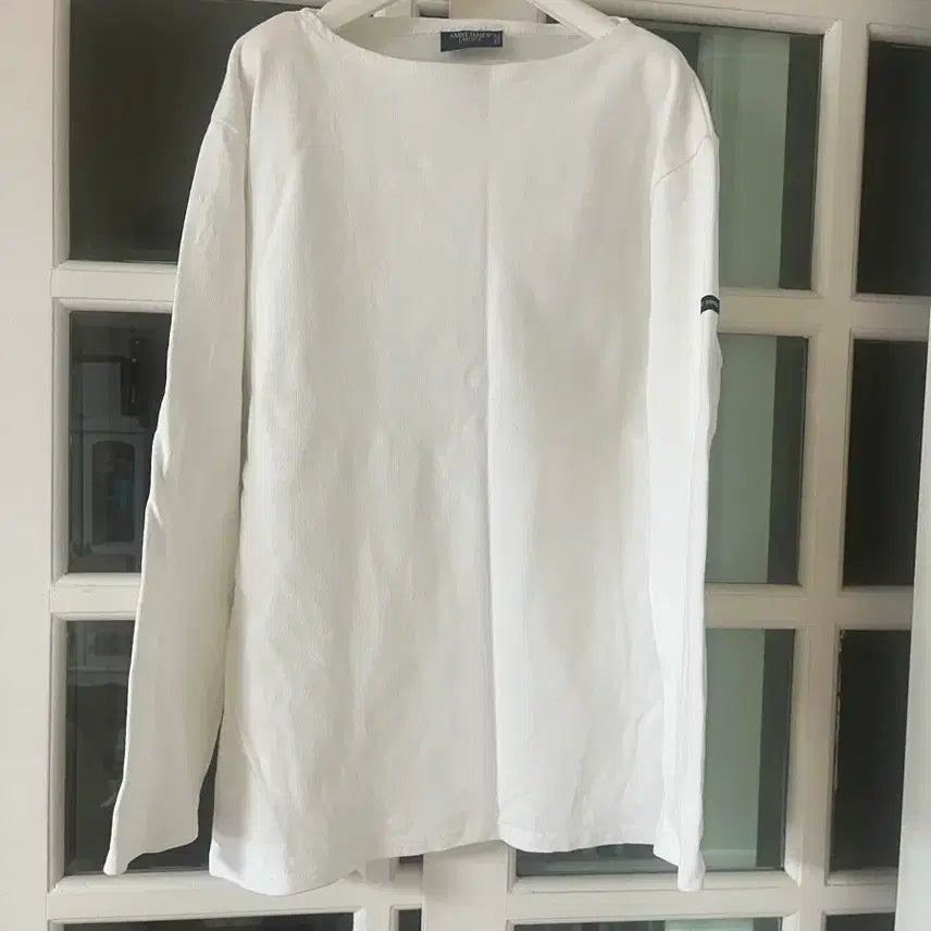 [BUNJANG] Saint James White Boatneck Long Sleeve T-Shirt (L) / 세인트제임스 화이트 보트넥 긴팔 티셔츠(L)