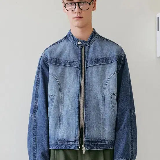 [BUNJANG] KIMUUR Washed Denim Biker Jacket L / 키뮤어 워싱 데님 바이커 자켓 L