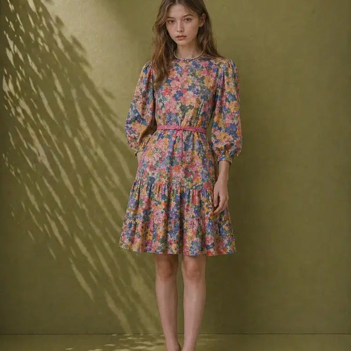 [BUNJANG] MOJO.S.FINE Flower Pattern Volume Dress / 모조에스핀 플라워 패턴 볼륨원피스 (55,새옷컨디션)