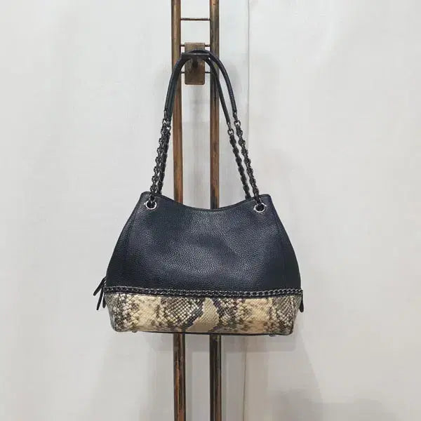 [BUNJANG] Daks Ivory Snakeskin Colorblock Shoulder Bag / (JJ30050)닥스 아이보리 뱀피 배색 숄더백 가방