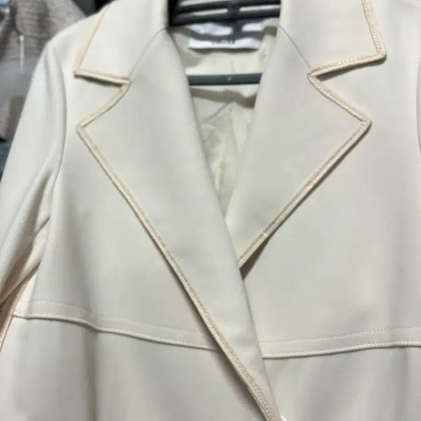 [BUNJANG] OBZEE Ivory Long Jacket Coat / 한섬 오브제 OBZEE 아이보리 롱 자켓 코트 S