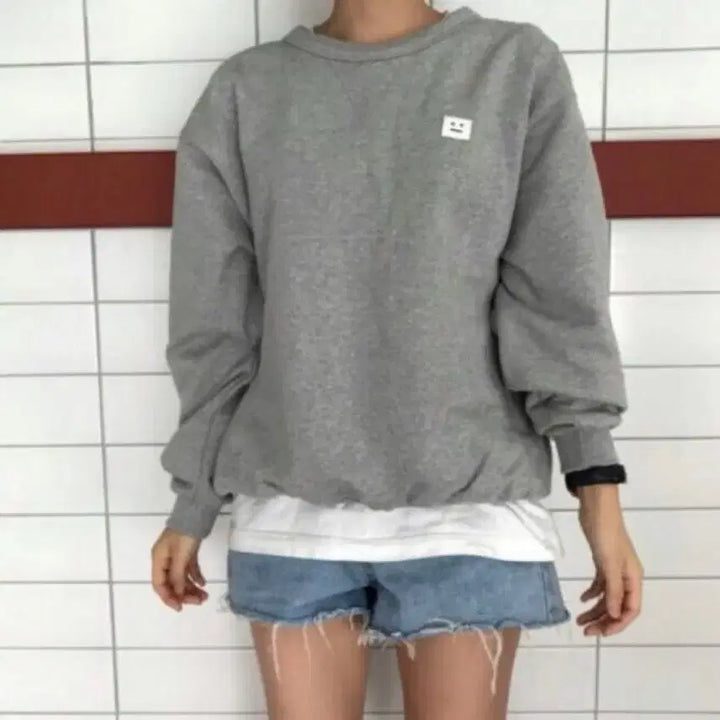 [BUNJANG] Acne Studios Ferris Face Sweatshirt Melange Grey XS / 아크네스튜디오 맨투맨 핀트페이스 멜란지 그레이 xs