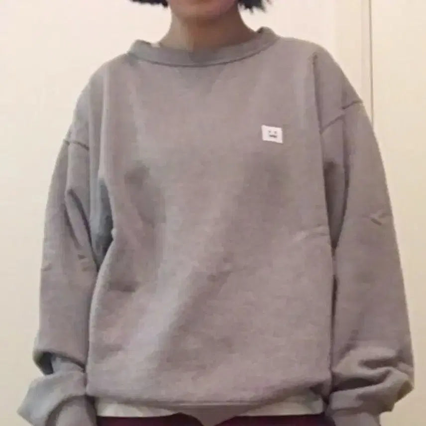[BUNJANG] Acne Studios Ferris Face Sweatshirt Melange Grey XS / 아크네스튜디오 맨투맨 핀트페이스 멜란지 그레이 xs