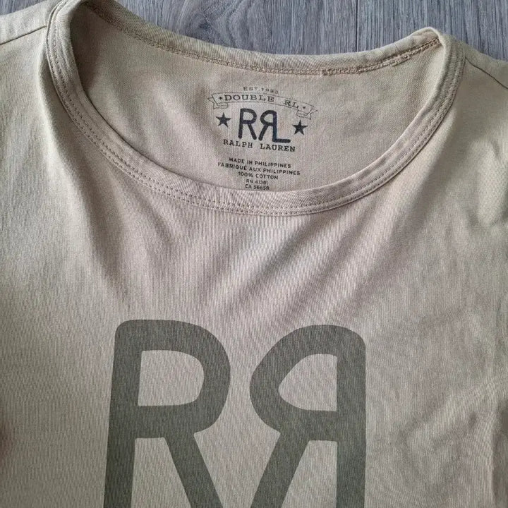 [BUNJANG] RRL Ranch Logo Short Sleeve T-Shirt Beige L / L RRL 더블알엘 랜치 로고 반팔 티셔츠 베이지