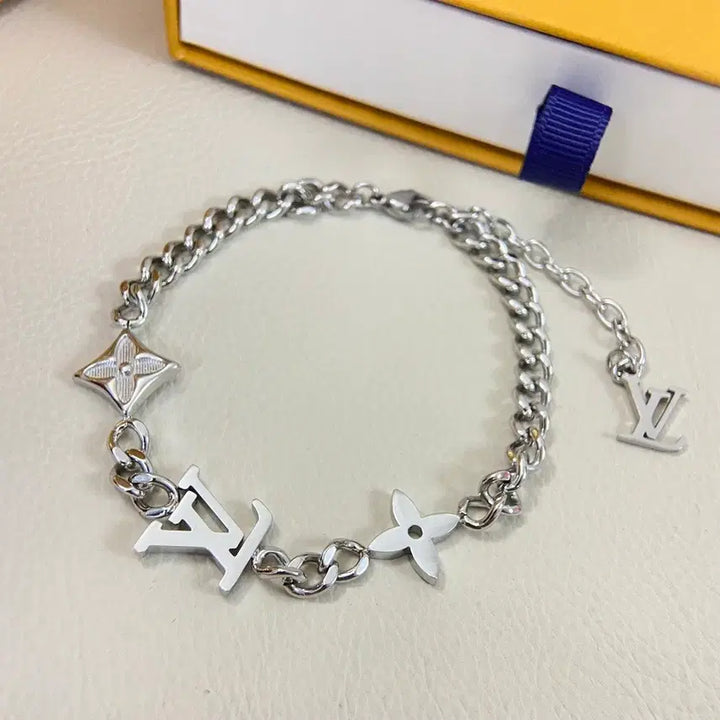 [BUNJANG] Louis Vuitton Monogram Chain Bracelet Silver / 루이비통 모노그램 체인 팔찌 실버
