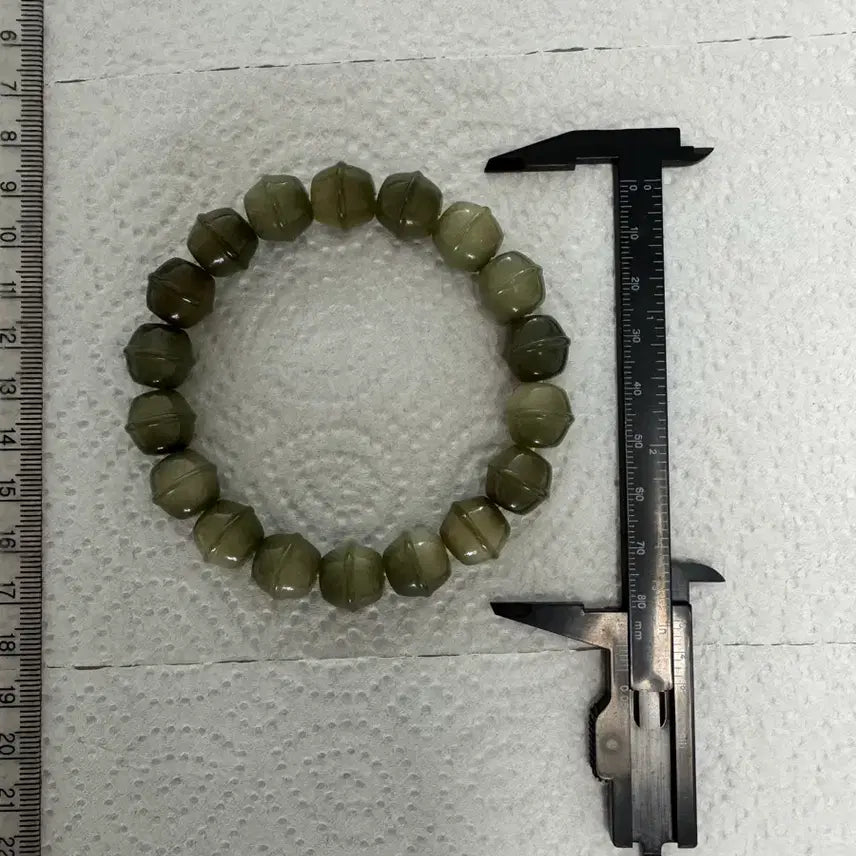 [BUNJANG] Natural Barley Root Honey Pot Bracelet / 음피 천연 보리근 (꿀 단지 모양) (아이보리색 원과 증정) (새상품)