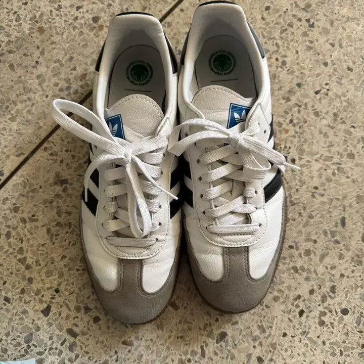 [BUNJANG] Adidas Samba Vegan White Black Sneakers (270) / 아디다스 삼바 비건 화이트 블랙 270