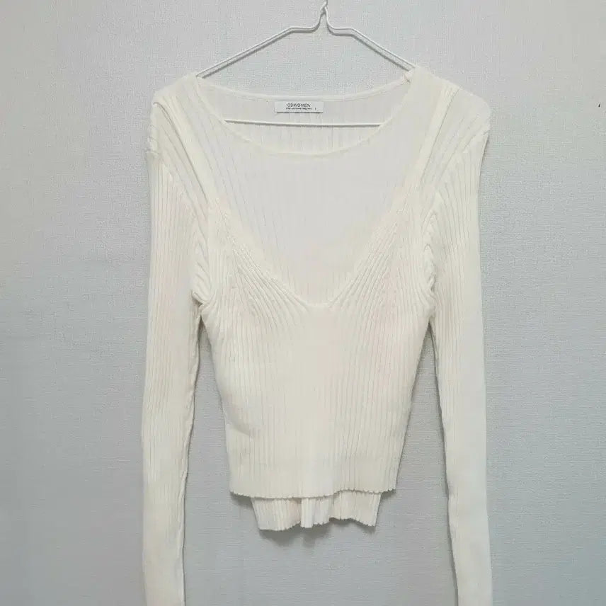 [BUNJANG] O9WOMEN Ivory Ribbed Crop Knit Size 1 / O9WOMEN 아이보리 골지 크롭 니트 1